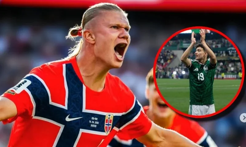Gilberto Mora apoya a Haaland, FILTRAN FOTO del mexicano en el partido de Noruega vs Inglaterra