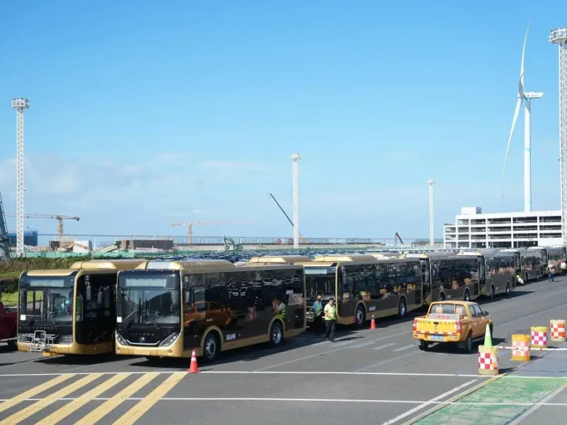 Nuevos autobuses Atenas y Totonaco ya están en aduana; alistan su envío a Veracruz