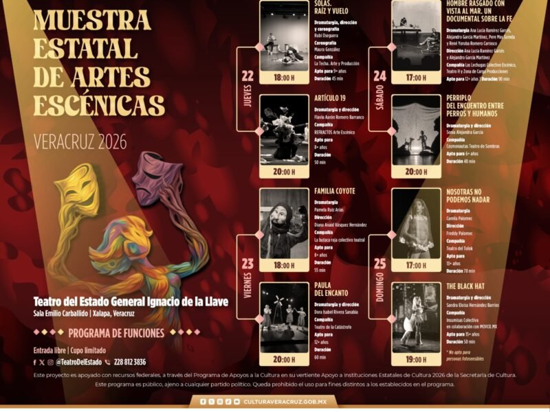 Invita la SECVER a disfrutar del teatro en la Muestra Estatal de Artes Escénicas