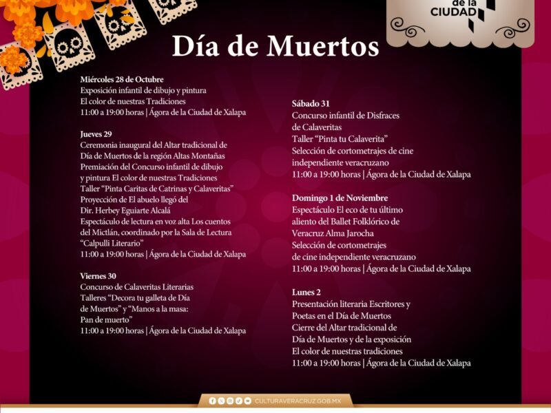 Disfruta de las celebraciones de Día de Muertos con una gran oferta cultural en el Ágora de la Ciudad
